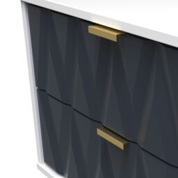 Pesaro Ready Assembled Matt Indigo & White No Effect 2 Drawer Bedside Chest (H)525mm (W)570mm (D)395mm - thumbnail 6