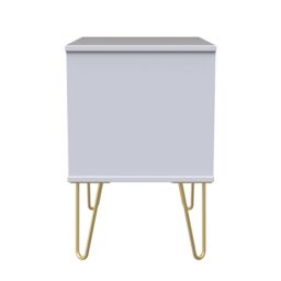 Pesaro Ready Assembled Matt Indigo & White No Effect 2 Drawer Bedside Chest (H)525mm (W)570mm (D)395mm - thumbnail 7