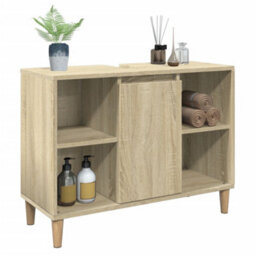 Walplus Bathroom Cabinet Sonoma Oak 80X33X60 Cm Engineered Wood - thumbnail 4