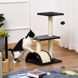 Pawhut Cat Tree Tower With Sisal Scratch Post, Arc Perch, 72Cm, Smoky Grey - thumbnail 7