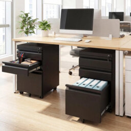 3-Drawer Rolling Metal File Cabinet With Casters And Lock Keys - thumbnail 5