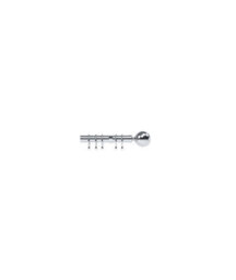 28mm  Nikola Ball End Metal Curtain Pole Set - Satin Silver - thumbnail 1
