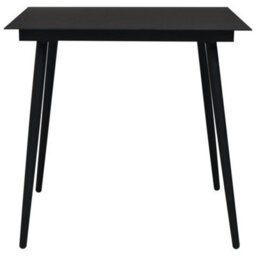 Walplus Garden Dining Table Black 80X80X74 Cm Steel And Glass - thumbnail 2