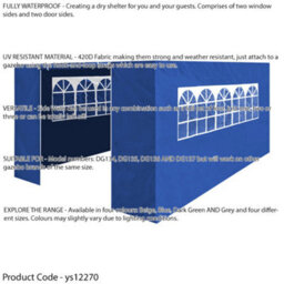 Loops Durable 3X4.5M Green Pop-Up Gazebo With Side Walls For Outdoor Events - thumbnail 8