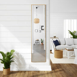 Thehotsale Gold Aluminum Alloy Frame And Glass Full-Length Mirror Household Floor Mirror Wall Hanging 30Cm W X 120Cm H - thumbnail 2