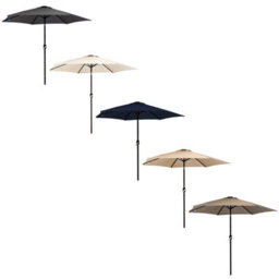 Charles Bentley Garden Metal Patio Garden Umbrella Parasol Crank & Tilt Taupe - thumbnail 9