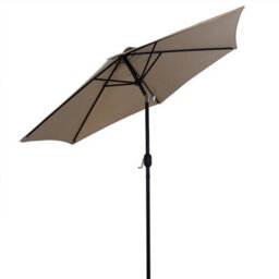 Charles Bentley Garden Metal Patio Garden Umbrella Parasol Crank & Tilt Taupe - thumbnail 3