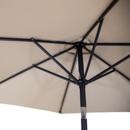 Charles Bentley Garden Metal Patio Garden Umbrella Parasol Crank & Tilt Taupe - thumbnail 5
