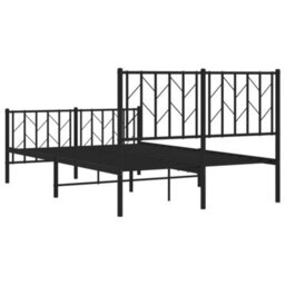Berkfield Metal Bed Frame Without Mattress With Footboard Black 120X200Cm - thumbnail 7
