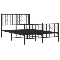 Berkfield Metal Bed Frame Without Mattress With Footboard Black 120X200Cm - thumbnail 4