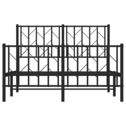 Berkfield Metal Bed Frame Without Mattress With Footboard Black 120X200Cm - thumbnail 5