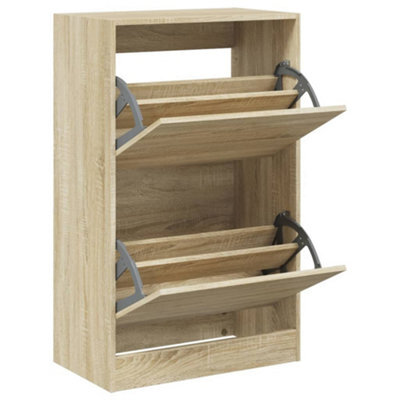 Berkfield Durable Shoe Cabinet Sonoma Oak 60X34X96.5 Cm Engineered Wood