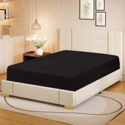 Bedlooms Double Fitted Sheet 40Cm Extra Deep - Soft Microfiber Deep Pocket Elasticated Bed Fitted Sheets Black, 137X190 Cm - thumbnail 2