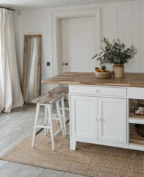 Statement Furniture Florence White Kitchen Island With Cupboard And Shelves - thumbnail 2