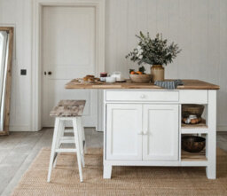 Statement Furniture Florence White Kitchen Island With Cupboard And Shelves - thumbnail 3