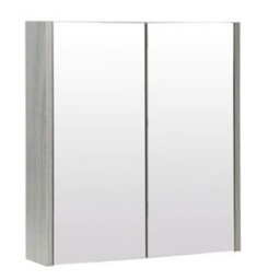 Clifton Mirror Bathroom Cabinet 600mm Wide - Silver Oak
