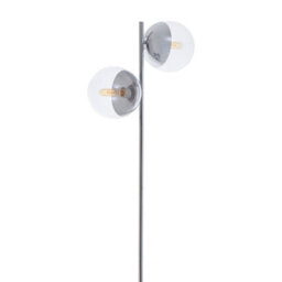 Premier Housewares Interiors By Premier Sturdy Chrome Finish 2 Light Floor Lamp, Minimalist Bedroom Lamp, Double Glass Globe Tall Lamp On Floor - thumbnail 7