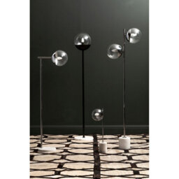 Premier Housewares Interiors By Premier Sturdy Chrome Finish 2 Light Floor Lamp, Minimalist Bedroom Lamp, Double Glass Globe Tall Lamp On Floor - thumbnail 6