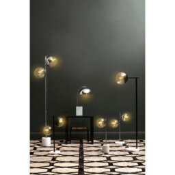 Premier Housewares Interiors By Premier Sturdy Chrome Finish 2 Light Floor Lamp, Minimalist Bedroom Lamp, Double Glass Globe Tall Lamp On Floor - thumbnail 4