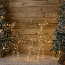 Samuel Alexander 1M Light Up Gold Twist Christmas Reindeer Family Set With 310 Warm White Leds - thumbnail 2
