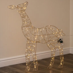 Samuel Alexander 1M Light Up Gold Twist Christmas Reindeer Family Set With 310 Warm White Leds - thumbnail 5