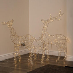 Samuel Alexander 1M Light Up Gold Twist Christmas Reindeer Family Set With 310 Warm White Leds - thumbnail 9