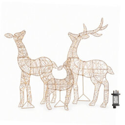 Samuel Alexander 1M Light Up Gold Twist Christmas Reindeer Family Set With 310 Warm White Leds - thumbnail 8