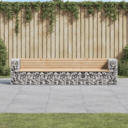 Berkfield Garden Bench Gabion Design 287X71X65.5 Cm Solid Wood Pine