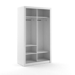 Arte Lux Xix - Elegant White Mirrored Sliding Door Wardrobe (H2150mm W1200mm D600mm) With Customisable Interior Layout - thumbnail 3