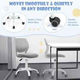 Costway Kids Desk Chair Ergonomic Adjustable Children Study Chair-Grey - thumbnail 7
