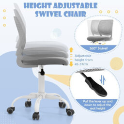 Costway Kids Desk Chair Ergonomic Adjustable Children Study Chair-Grey - thumbnail 4