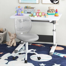 Costway Kids Desk Chair Ergonomic Adjustable Children Study Chair-Grey - thumbnail 6