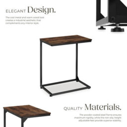 Tectake Bedside Table Cardiff - Industrial Style, 55.5 X 35 X 67 Cm - Industrial Wood Dark, Rustic - thumbnail 3