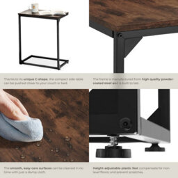 Tectake Bedside Table Cardiff - Industrial Style, 55.5 X 35 X 67 Cm - Industrial Wood Dark, Rustic - thumbnail 4
