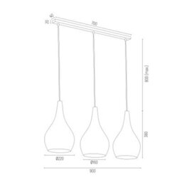 Luminosa Lighting Luminosa Santana Bar Pendant Ceiling 3 Light Black, Shine Black - thumbnail 2