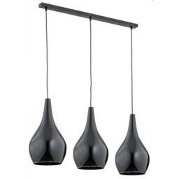 Luminosa Lighting Luminosa Santana Bar Pendant Ceiling 3 Light Black, Shine Black - thumbnail 1