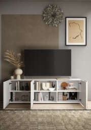 FurniComp LTD Furnicomp Seville 3 Door White Gloss And Cadiz Oak Tv Unit - thumbnail 2
