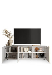 FurniComp LTD Furnicomp Seville 3 Door White Gloss And Cadiz Oak Tv Unit - thumbnail 4