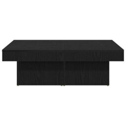 Berkfield Black Oak Coffee Table 90X90X28 Cm Made From Engineered Wood - thumbnail 6