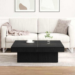Berkfield Black Oak Coffee Table 90X90X28 Cm Made From Engineered Wood - thumbnail 4