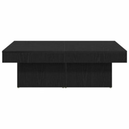 Berkfield Black Oak Coffee Table 90X90X28 Cm Made From Engineered Wood - thumbnail 5