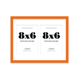 14X11 Inch 2 Opening Photo Collage Frame, Display Two 8X6 Inch Photos, Multi Aperture Family Picture Frame, Orange - thumbnail 2