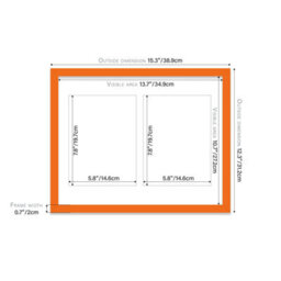 14X11 Inch 2 Opening Photo Collage Frame, Display Two 8X6 Inch Photos, Multi Aperture Family Picture Frame, Orange - thumbnail 4