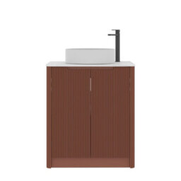 Royal Bathrooms Avenza 800mm Terracotta Clay Floor Standing Bathroom Vanity Unit 2 Door With Art Round Basin - thumbnail 6