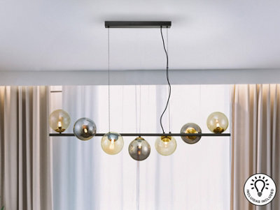 Luminosa Lighting Luminosa Inoa Bar Pendant Ceiling Light Black, Smoke, Amber 7Xg9 400Lm - Uk Stock - image 1