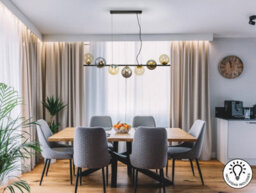 Luminosa Lighting Luminosa Inoa Bar Pendant Ceiling Light Black, Smoke, Amber 7Xg9 400Lm - Uk Stock - thumbnail 2