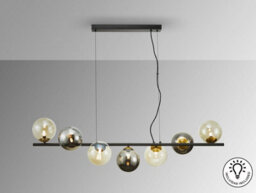Luminosa Lighting Luminosa Inoa Bar Pendant Ceiling Light Black, Smoke, Amber 7Xg9 400Lm - Uk Stock - thumbnail 3