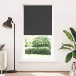 Berkfield Roller Blind Blackout Black 110X210 Cm Fabric Width 105.7 Cm Polyester - thumbnail 1