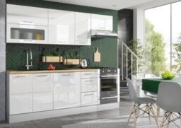 Impact Furniture Kitchen Cabinets Set White Gloss 7 Units 240Cm Package Modern Soft Close Drawer Flat Pack Ella - thumbnail 9