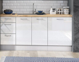 Impact Furniture Kitchen Cabinets Set White Gloss 7 Units 240Cm Package Modern Soft Close Drawer Flat Pack Ella - thumbnail 6